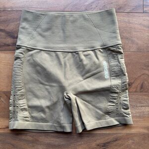 GymShark Energy Seamless Shorts  Biscotti Brown Sz Small Gym Seamless Athletic